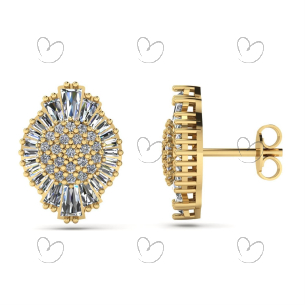 Brinco Pizza Oval Ouro 18k