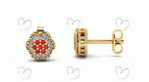 Brinco Chuveiro Sextavado Ouro 18k