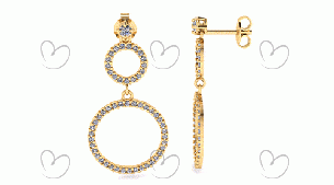Brinco Argolas Cravejadas Ouro 18k