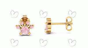 Brinco Patinha Pet Azul Ouro 18k