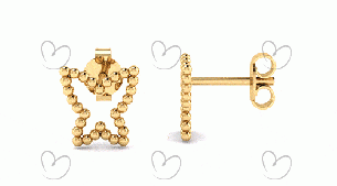 Brinco Borboleta Bolinha Ouro 18k