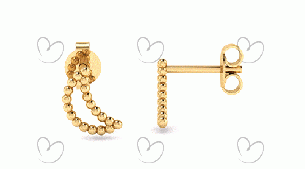 Brinco Lua Bolinha Ouro 18k