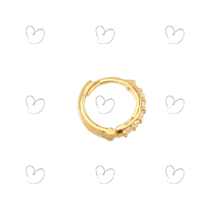 Brinco Masculino Argola Fileira Única Mini 1 Unidade Ouro 18k