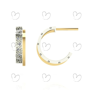 Brinco Argola Bicolor Dupla Ouro 18k