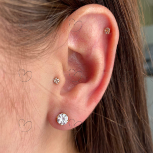 Brinco Solitário com Pedra de Zircônia 5.5mm Ouro 18k