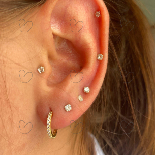Brinco Argola com Zircônia Ouro 18k
