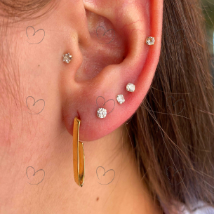 Brinco Oval Ouro 18k