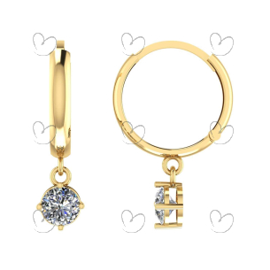 Brinco Argola com Pingente de Zircônia Ouro 18k