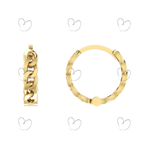 Brinco Argola Corrente Ouro 18k