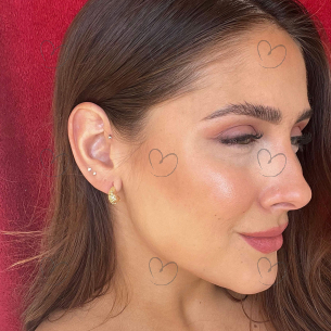 Brinco Gota Vazado em Ouro 18k
