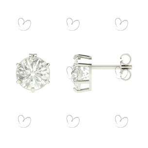 Brinco Ponto de Luz 8mm Moissanite Ouro 18k