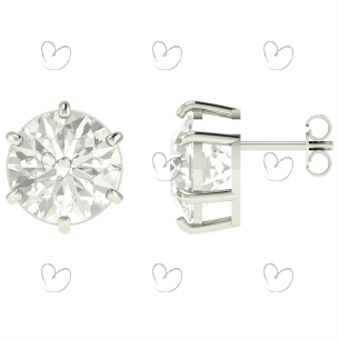 Brinco Ponto de Luz 12mm Moissanite Ouro 18k