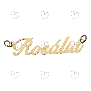 Pingente Manuscrito Um Nome Personalizado Liso Ouro 18k