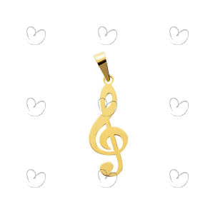 Pingente Clave de Sol Ouro 18k