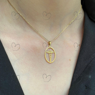 Pingente Medicina Vazado Ouro 18k