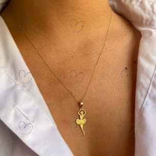 Pingente Bailarina Ouro 18k