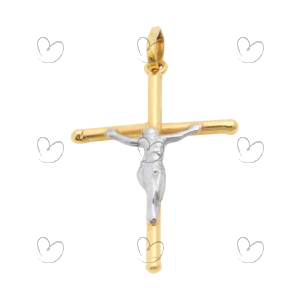 Pingente Cruz com Cristo 17mm x 25mm Ouro 18k