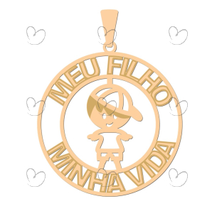 Pingente Mandala Meu Filho Minha Vida Ouro 18k