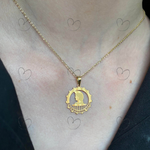 Pingente Formatura Engenharia Civil Redondo Ouro 18k