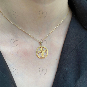 Pingente Formatura Letras Redondo Ouro 18k