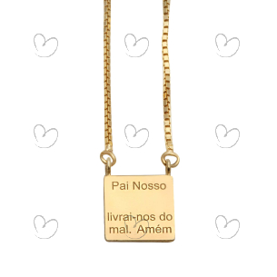 Escapulário Pai Nosso Ouro 18k