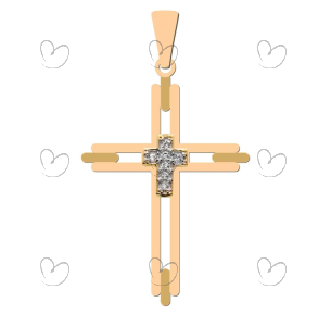 Pingente Cruz com Diamante Ouro 18k