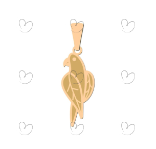 Pingente Arara Lisa com Detalhes Fosto Ouro 18k