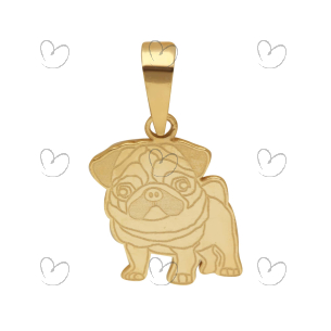 Pingente Pet Pug Ouro 18k