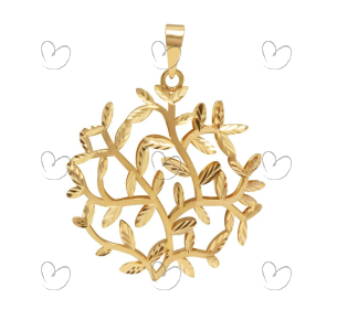 Pingente Mandala Árvore da Vida Vazado Ouro 18k