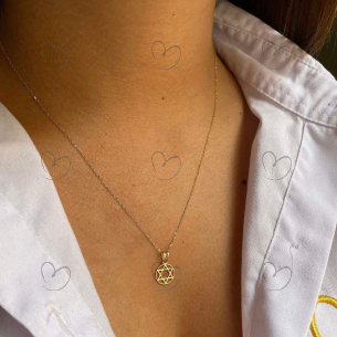 Pingente Estrela de Davi com Aro Ouro 18k
