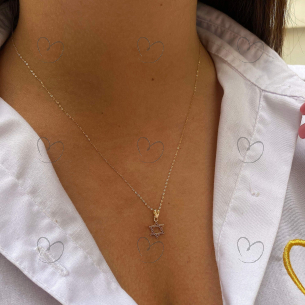 Pingente Estrela de Davi Vazada Ouro 18k