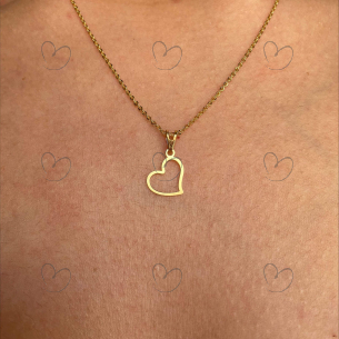 Pingente Coração a Laser Ouro 18k