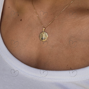 Pingente Nossa Senhora Aparecida Grande Quadriculada Ouro 18k