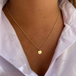 Pingente Redondo Pequeno de Letra Ouro 18k
