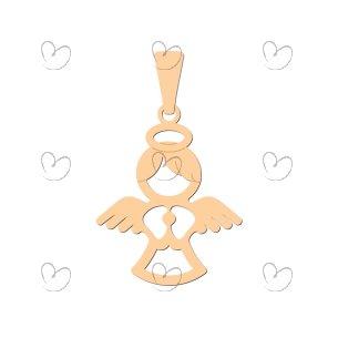 Pingente Anjo da Guarda Grande Ouro 18k