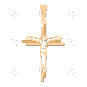 Pingente Cruz com Cristo Vazado Ouro 18k