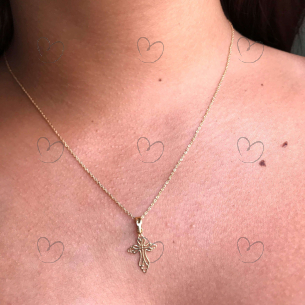 Pingente Cruz Vazada Ouro 18k