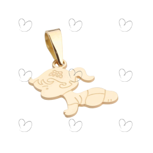 Pingente Bebê Menina Ouro 18k