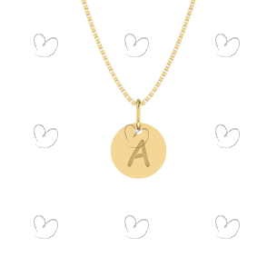 Pingente Redondo Pequeno de Letra Ouro 18k