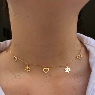 Choker Bailarina Amor Ouro 18k