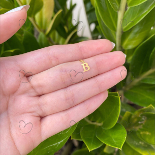 Pingente Letra B Pequena Ouro 18k