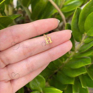 Pingente Letra H Pequena Ouro 18k