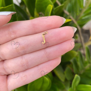 Pingente Letra J Pequena Ouro 18k