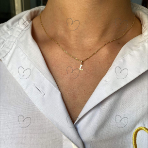 Pingente Letra L Pequena Ouro 18k