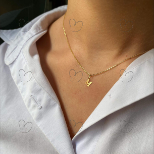 Pingente Letra M Pequena Ouro 18k