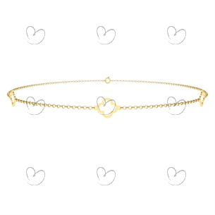Gargantilha Trevo 40cm Ouro 18k