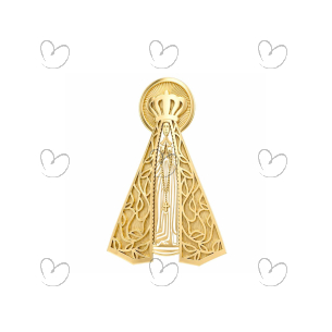 Pingente Nossa Senhora Aparecida 20mm Em Ouro 18k