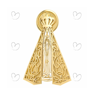 Pingente Nossa Senhora Aparecida 30mm Em Ouro 18k