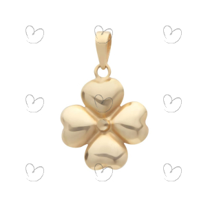 Pingente Trevo de Quatro Folhas Liso Ouro 18k