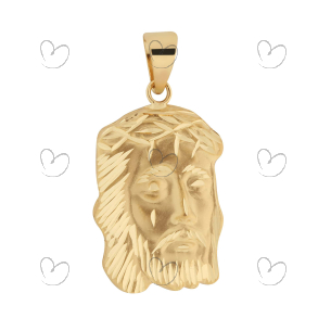 Pingente Face de Cristo 23mm x 16mm Ouro 18k